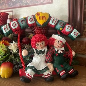 Rare Vintage Raggedy Ann & Andy Hanging Wall Decor